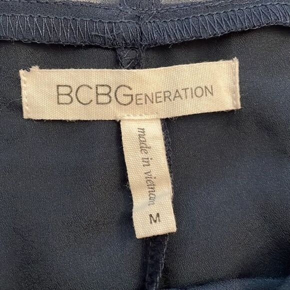 BCBGeneration Navy Blue Sleeveless Mini Shift Dress Womens Medium Chiffon - Picture 2 of 10